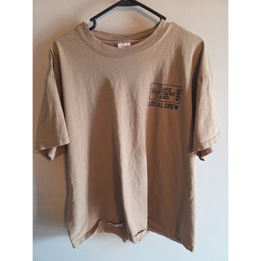 Dave Matthews 2002 LOCAL CREW Concert Tee RARE XL Khaki not sold at concert